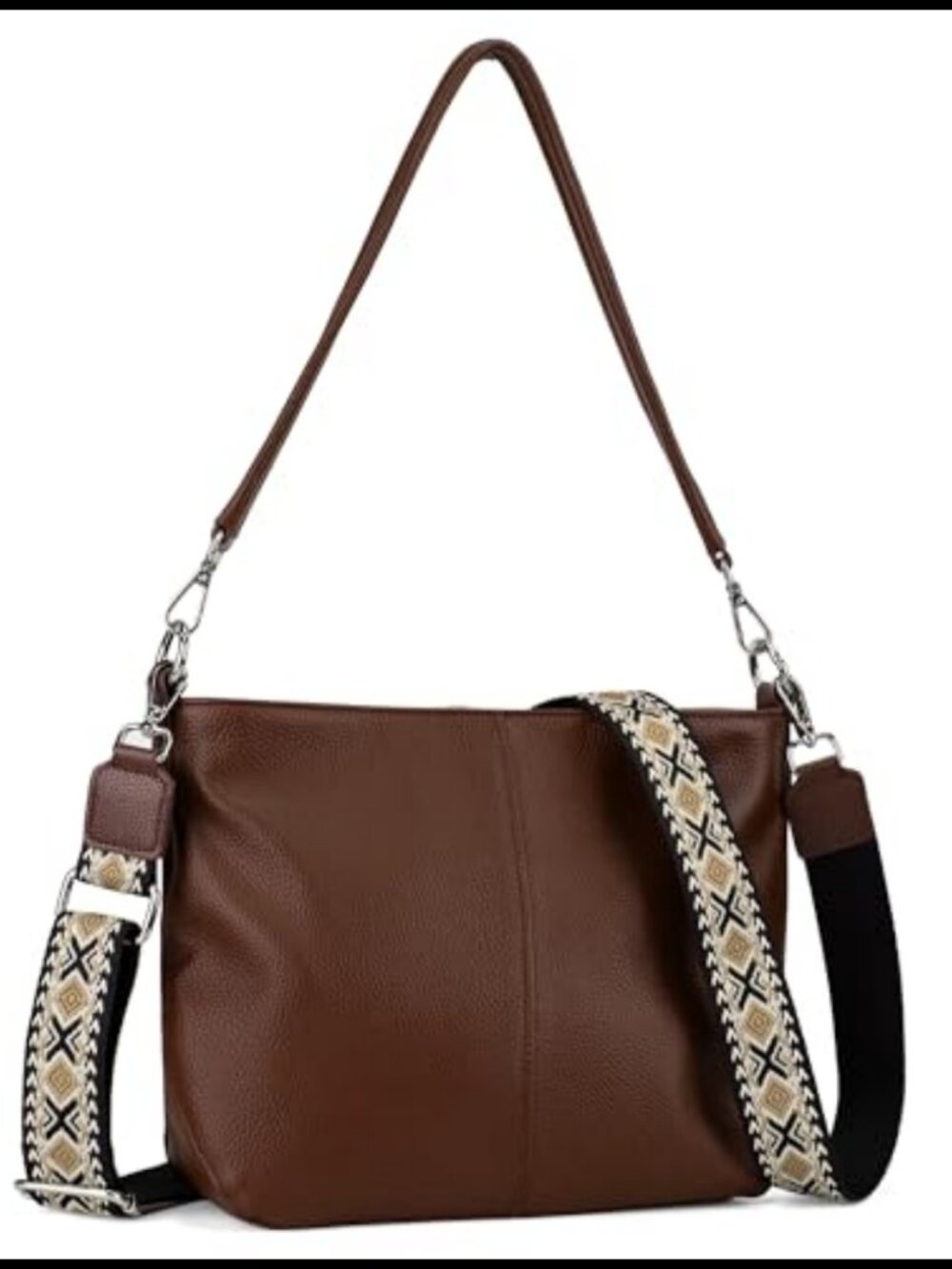 Genuine Leather Hobo Bag Crossbody Shoulder Purse Pebble Leather
